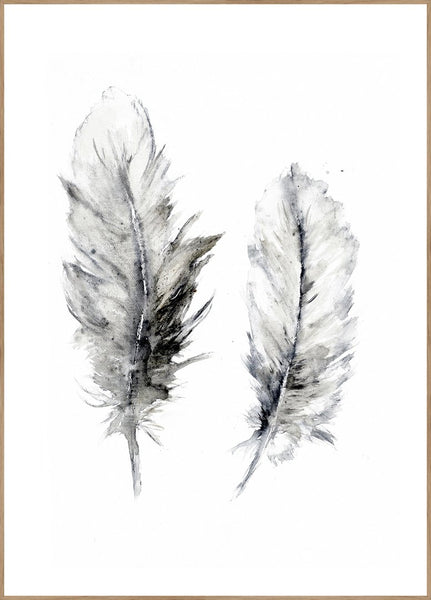 Cozy Feathers 3 | INDRAMMET BILLEDE Indrammet billede MF 30x40 Egeramme