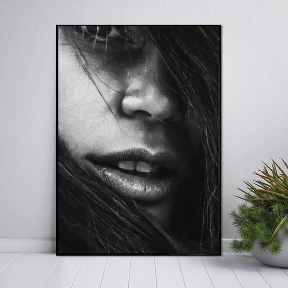Face Four | INDRAMMET BILLEDE Indrammet billede MF 30x40 Sort