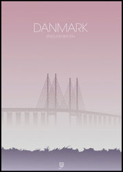 Danmark øresund | INDRAMMET BILLEDE Indrammet billede MF 30x40 Sort