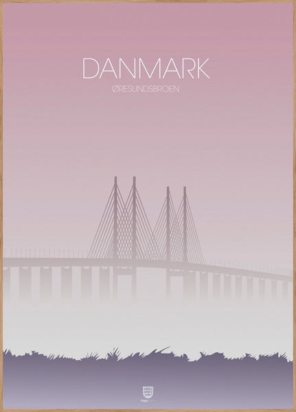 Danmark øresund | INDRAMMET BILLEDE Indrammet billede MF 30x40 Egeramme