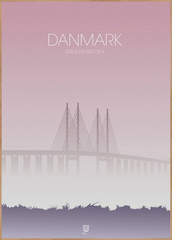 Danmark øresund | INDRAMMET BILLEDE Indrammet billede MF 30x40 Egeramme