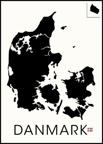 Danmark | INDRAMMET BILLEDE Indrammet billede MF 30x40 Sort
