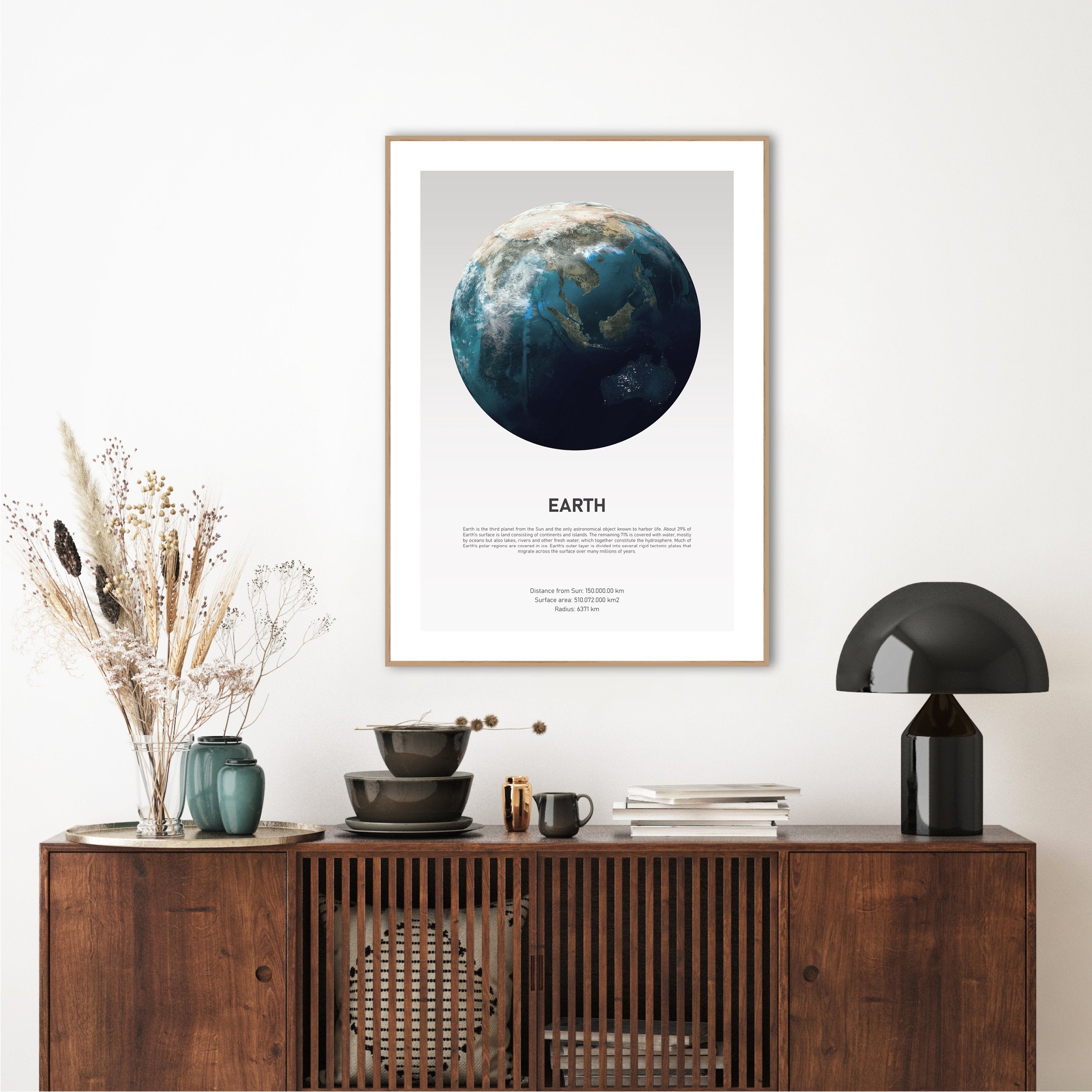 Earth Light | INDRAMMET BILLEDE Indrammet billede MF 30x40 Egeramme