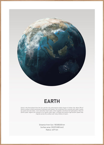 Earth Light | INDRAMMET BILLEDE Indrammet billede MF 30x40 Egeramme