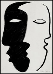 Face to Face | INDRAMMET BILLEDE Indrammet billede MF 30x40 Sort