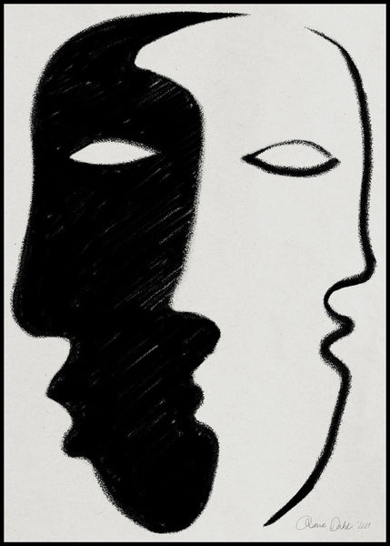 Face to Face | INDRAMMET BILLEDE Indrammet billede MF 30x40 Sort