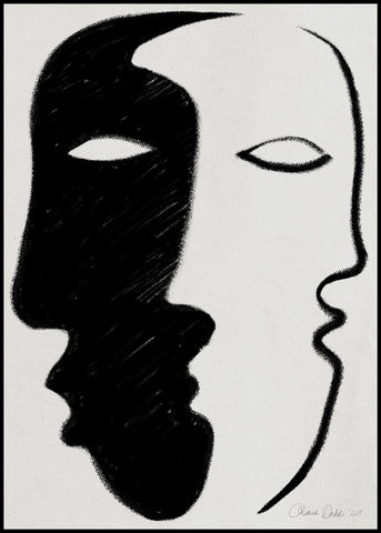 Face to Face | INDRAMMET BILLEDE Indrammet billede MF 30x40 Sort