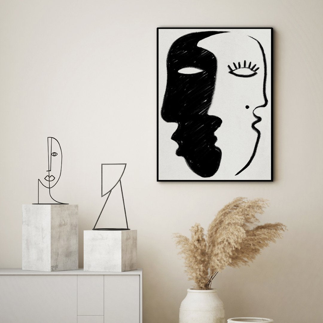 Face to Face | INDRAMMET BILLEDE Indrammet billede MF 30x40 Sort
