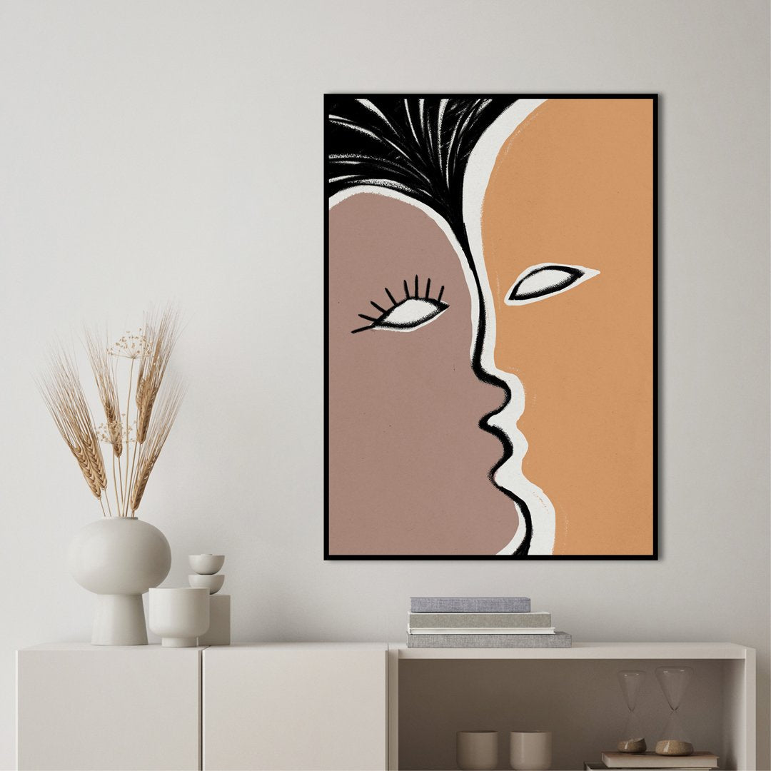 Face to face 2 | INDRAMMET BILLEDE Indrammet billede MF 30x40 Egeramme