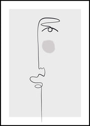 Faces 1 | INDRAMMET BILLEDE Indrammet billede MF 30x40 Sort