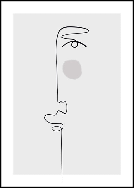 Faces 1 | INDRAMMET BILLEDE Indrammet billede MF 30x40 Sort