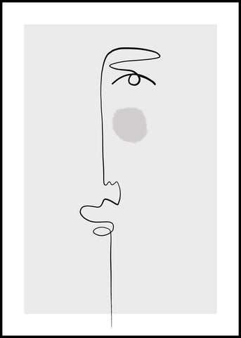 Faces 1 | INDRAMMET BILLEDE Indrammet billede MF 30x40 Sort