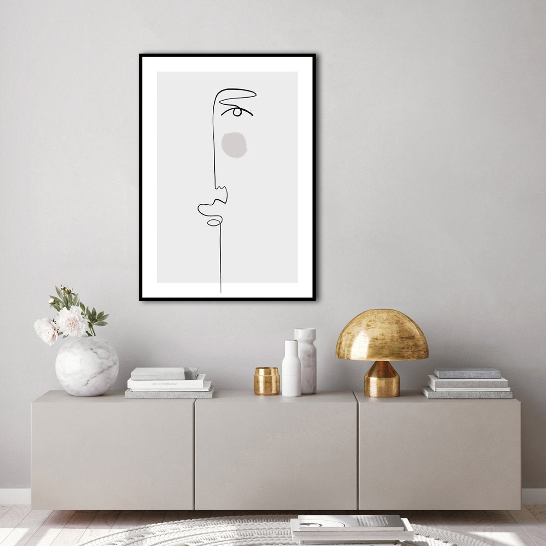 Faces 1 | INDRAMMET BILLEDE Indrammet billede MF 30x40 Sort
