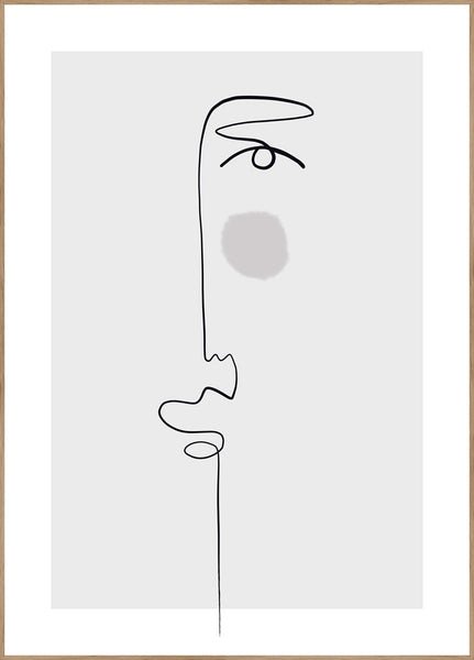 Faces 1 | INDRAMMET BILLEDE Indrammet billede MF 30x40 Egeramme