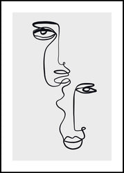 Faces 2 | INDRAMMET BILLEDE Indrammet billede MF 30x40 Sort
