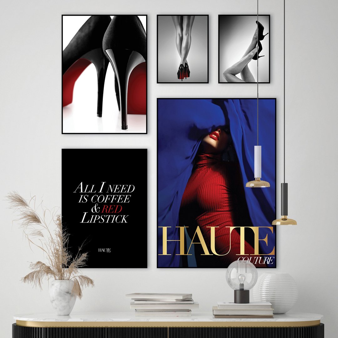 Fashion Red 1 | INDRAMMET BILLEDE Indrammet billede MF 30x40 Sort