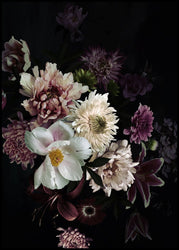Floral Bouquet 1 | INDRAMMET BILLEDE Indrammet billede MF 30x40 Sort