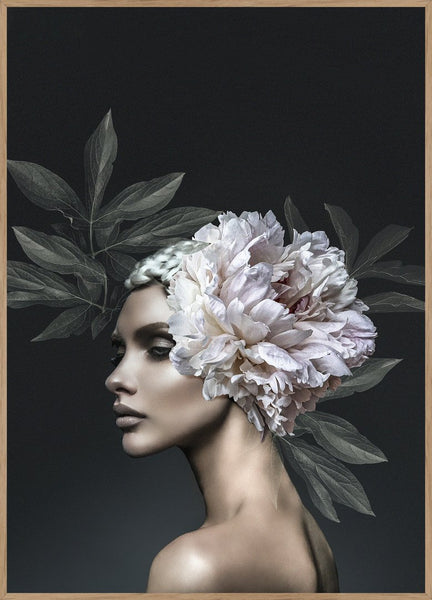 Floral Diva 1 | INDRAMMET BILLEDE Indrammet billede MF 30x40 Egeramme