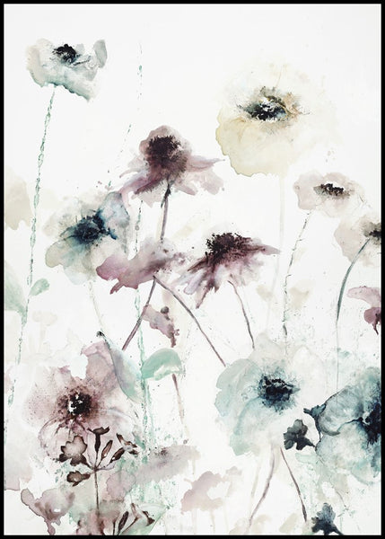 Flower Dance 1 | INDRAMMET BILLEDE Indrammet billede MF 30x40 Sort