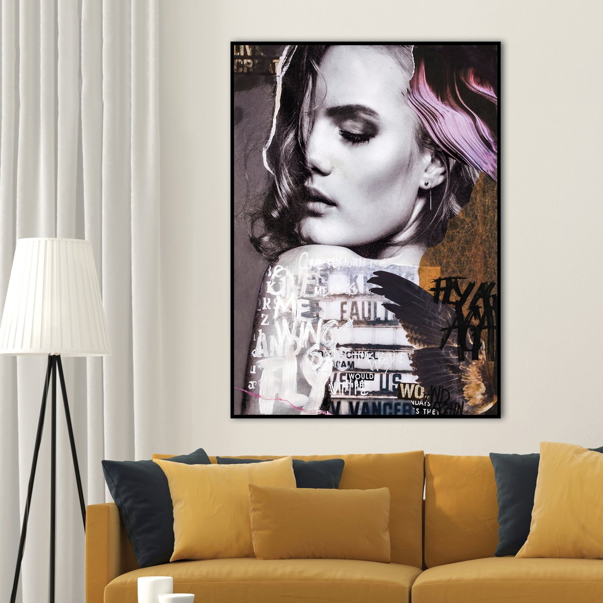 Fly again | INDRAMMET BILLEDE Indrammet billede MF 30x40 Sort