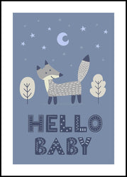 Fox Blue | INDRAMMET BILLEDE Indrammet billede MF 30x40 Sort