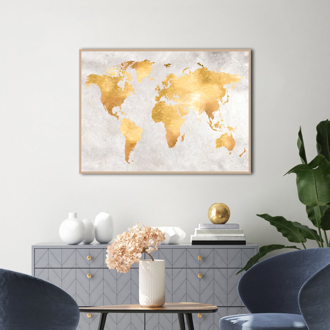Gold World | INDRAMMET BILLEDE Indrammet billede MF 30x40 Sort
