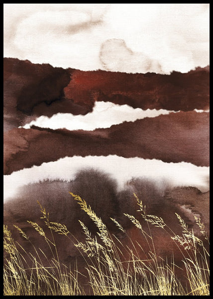 Golden Land 4 | INDRAMMET BILLEDE Indrammet billede MF 30x40 Sort