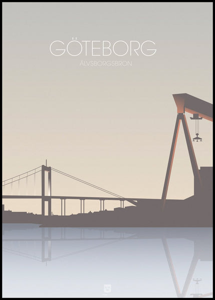 Göteborg Älvsborgsbron | INDRAMMET BILLEDE Indrammet billede MF 30x40 Sort