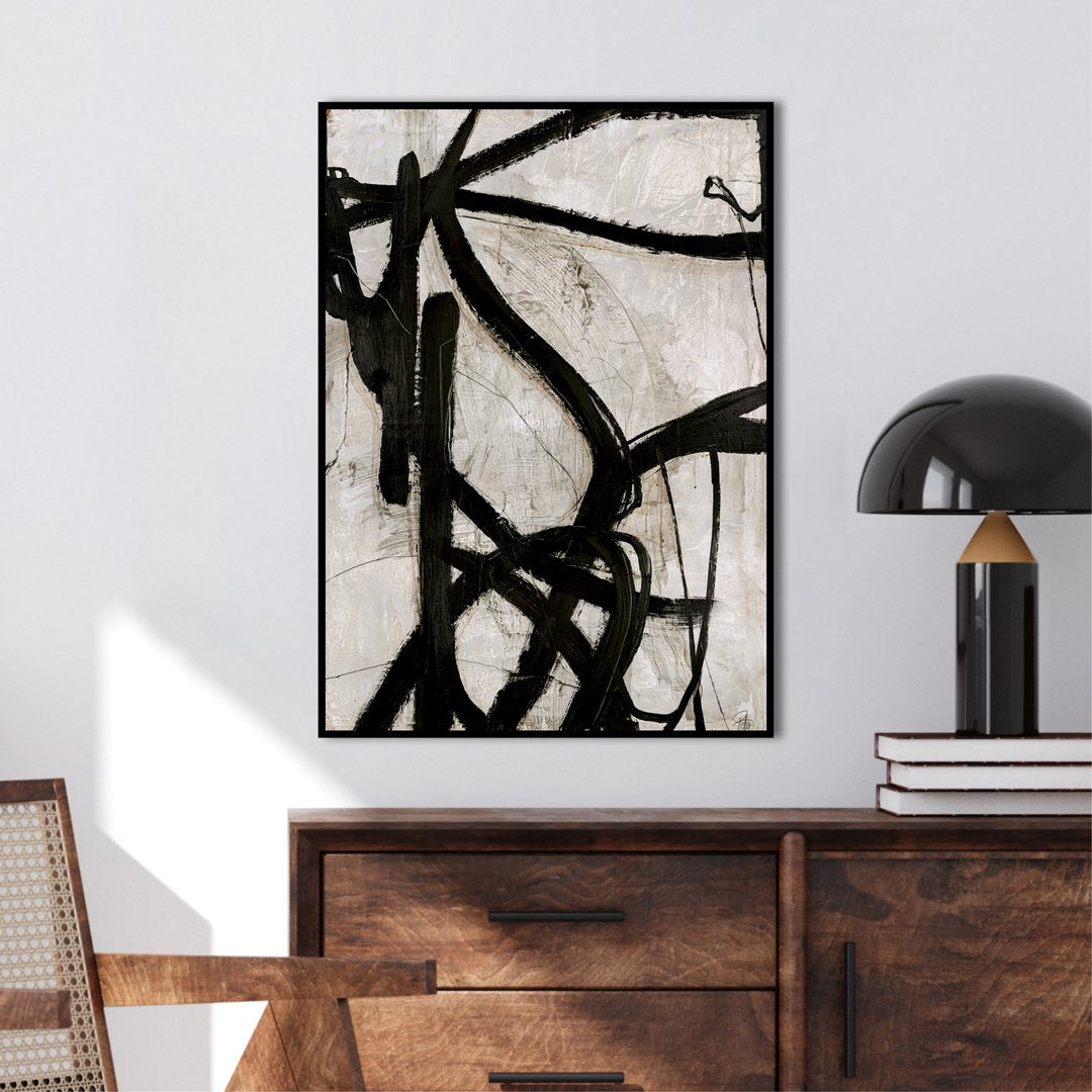 Graphical Lines 5 | INDRAMMET BILLEDE Indrammet billede MF 30x40 Sort