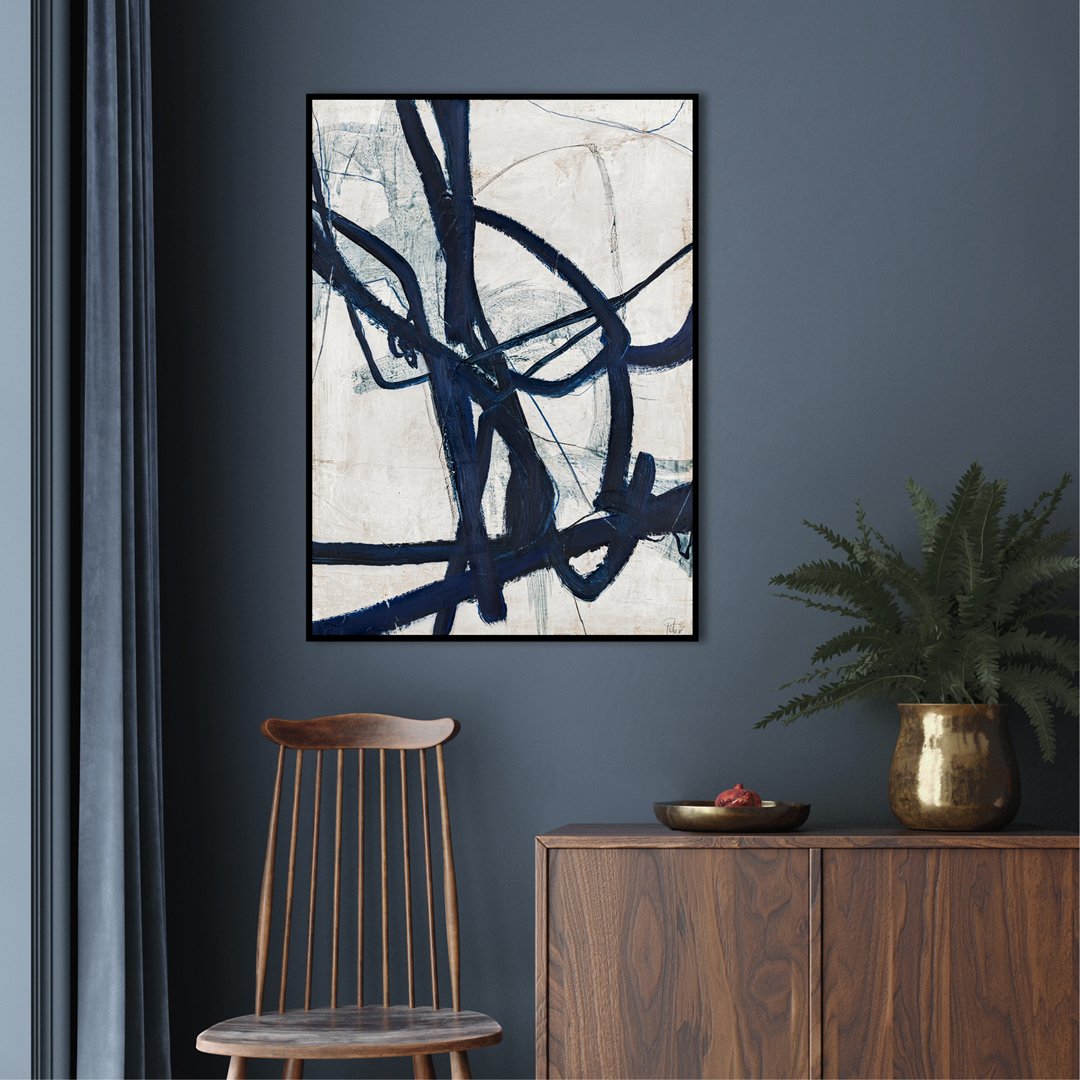 Graphical Lines 6 | INDRAMMET BILLEDE Indrammet billede MF 30x40 Sort
