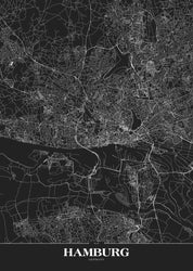 Map Hamburg black | PLAKAT Plakat MF