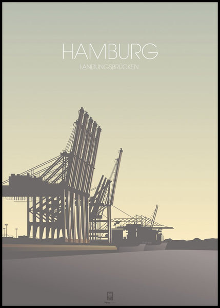 Hamburg | INDRAMMET BILLEDE Indrammet billede MF 30x40 Sort