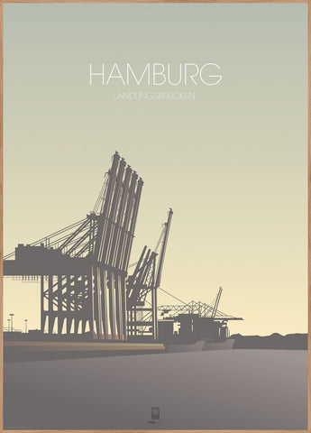 Hamburg | INDRAMMET BILLEDE Indrammet billede MF 30x40 Egeramme
