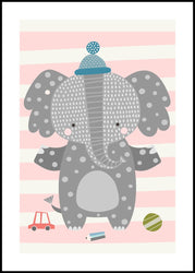 Happy Elephant | INDRAMMET BILLEDE Indrammet billede MF 30x40 Sort