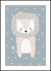 Happy Lion | INDRAMMET BILLEDE Indrammet billede MF 30x40 Sort
