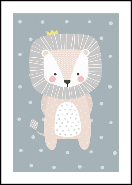 Happy Lion | INDRAMMET BILLEDE Indrammet billede MF 30x40 Sort