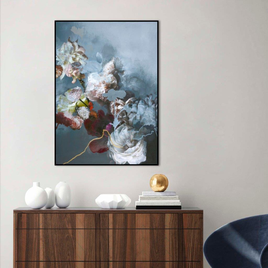 Haute Couture Blue | INDRAMMET BILLEDE Indrammet billede MF 30x40 Sort