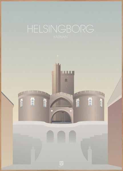 Helsingborg Kärnan | INDRAMMET BILLEDE Indrammet billede MF 30x40 Egeramme