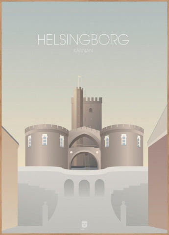Helsingborg Kärnan | INDRAMMET BILLEDE Indrammet billede MF 30x40 Egeramme
