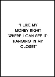 I like my money | INDRAMMET BILLEDE Indrammet billede MF 30x40 Sort