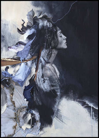 Imperfection Blue | INDRAMMET BILLEDE Indrammet billede MF 30x40 Sort