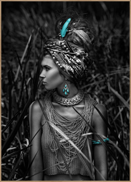 In the Bush blue | INDRAMMET BILLEDE Indrammet billede MF 30x40 Egeramme