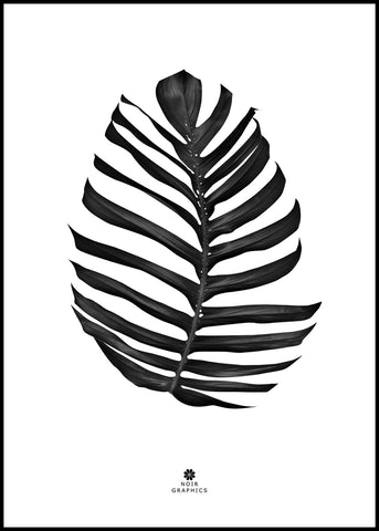 Jungle Leaf black | INDRAMMET BILLEDE Indrammet billede MF 30x40 Sort