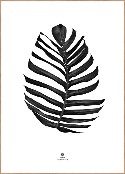 Jungle Leaf black | INDRAMMET BILLEDE Indrammet billede MF 30x40 Egeramme