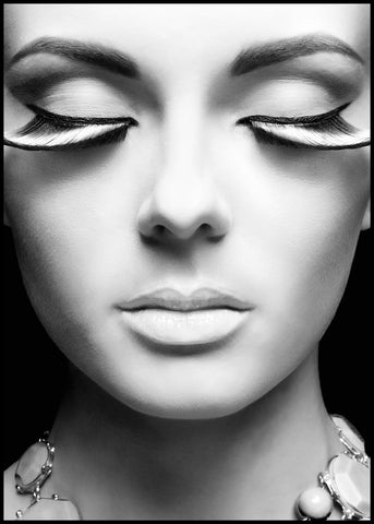Lashes | INDRAMMET BILLEDE Indrammet billede MF 30x40 Sort