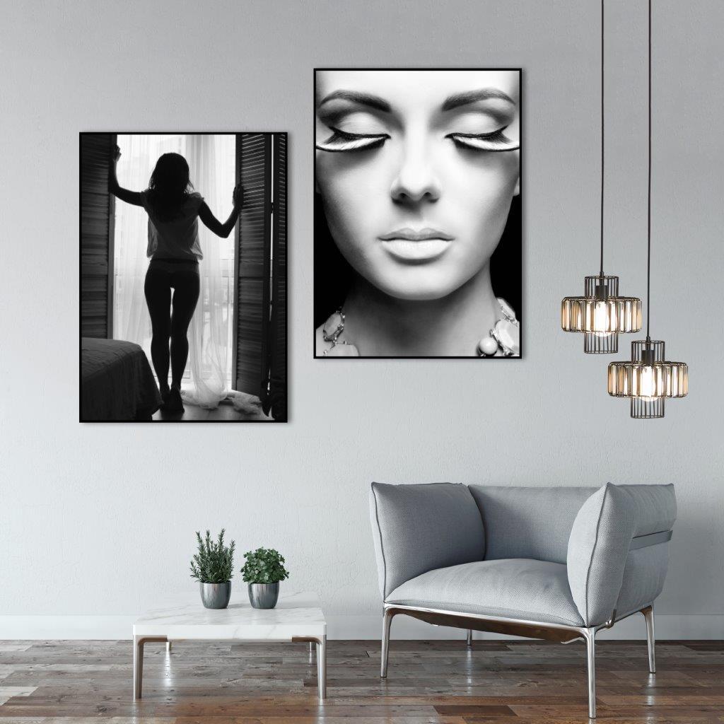 Lashes | INDRAMMET BILLEDE Indrammet billede MF 30x40 Sort