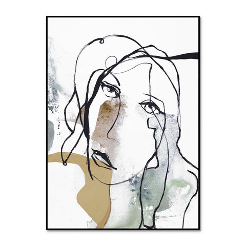 Line Art Girl 1 | INDRAMMET BILLEDE Indrammet billede MF