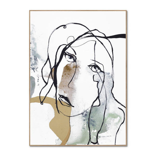 Line Art Girl 1 | INDRAMMET BILLEDE Indrammet billede MF