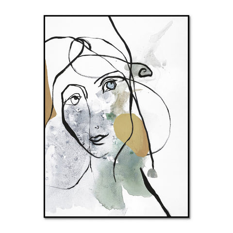 Line Art Girl 2 | INDRAMMET BILLEDE Indrammet billede MF