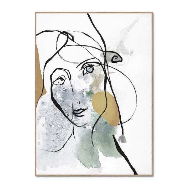 Line Art Girl 2 | INDRAMMET BILLEDE Indrammet billede MF